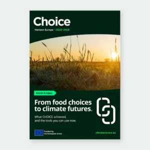 CHOICE final brochure cover: From food choices to climate futures